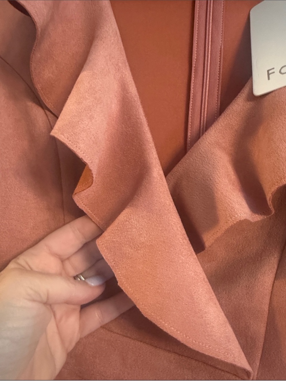 Fate Dusty Rose Ruffle V-Neck Mini Dress - Picture 6 of 8
